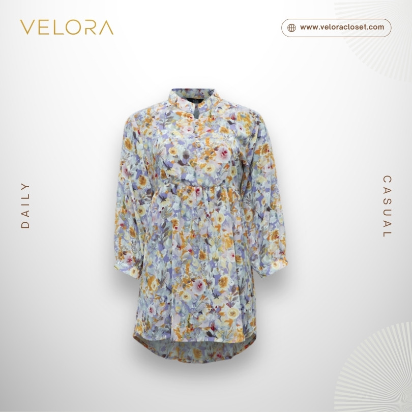 Floral Top (Gray)